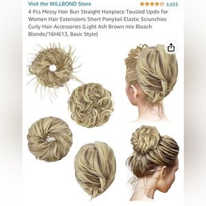 4 piece artificial hair scrunchie set